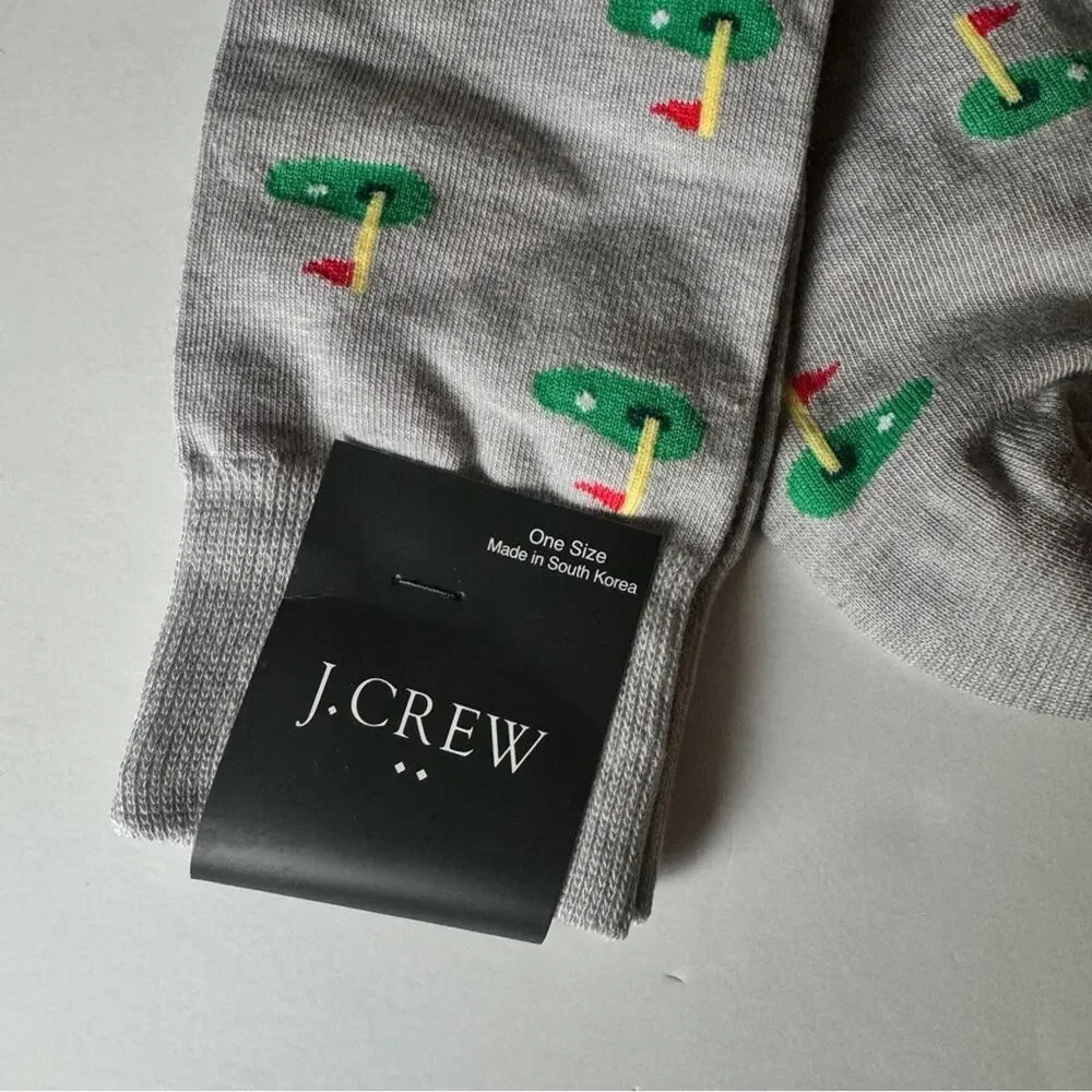 J.Crew Women’s Preppy Sporty Athletic Golf Graphic Crew Style Socks Sz OS
